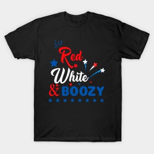 Red White And Boozy 4th Of July T-Shirt